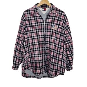 Tommy Hilfiger Plaid Zip Up Jacket Size Medium
